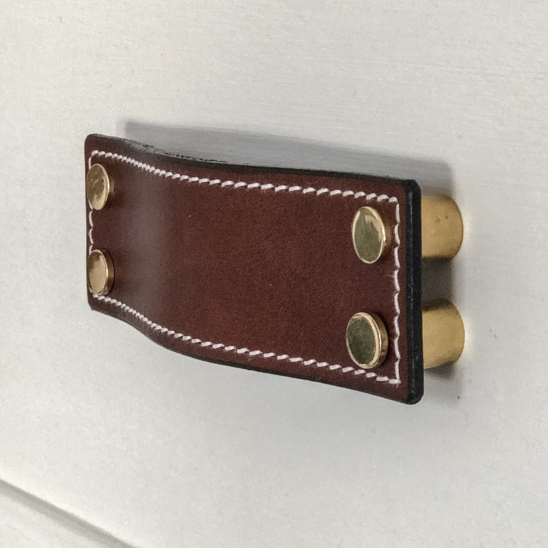 stiched leather drawer pulls