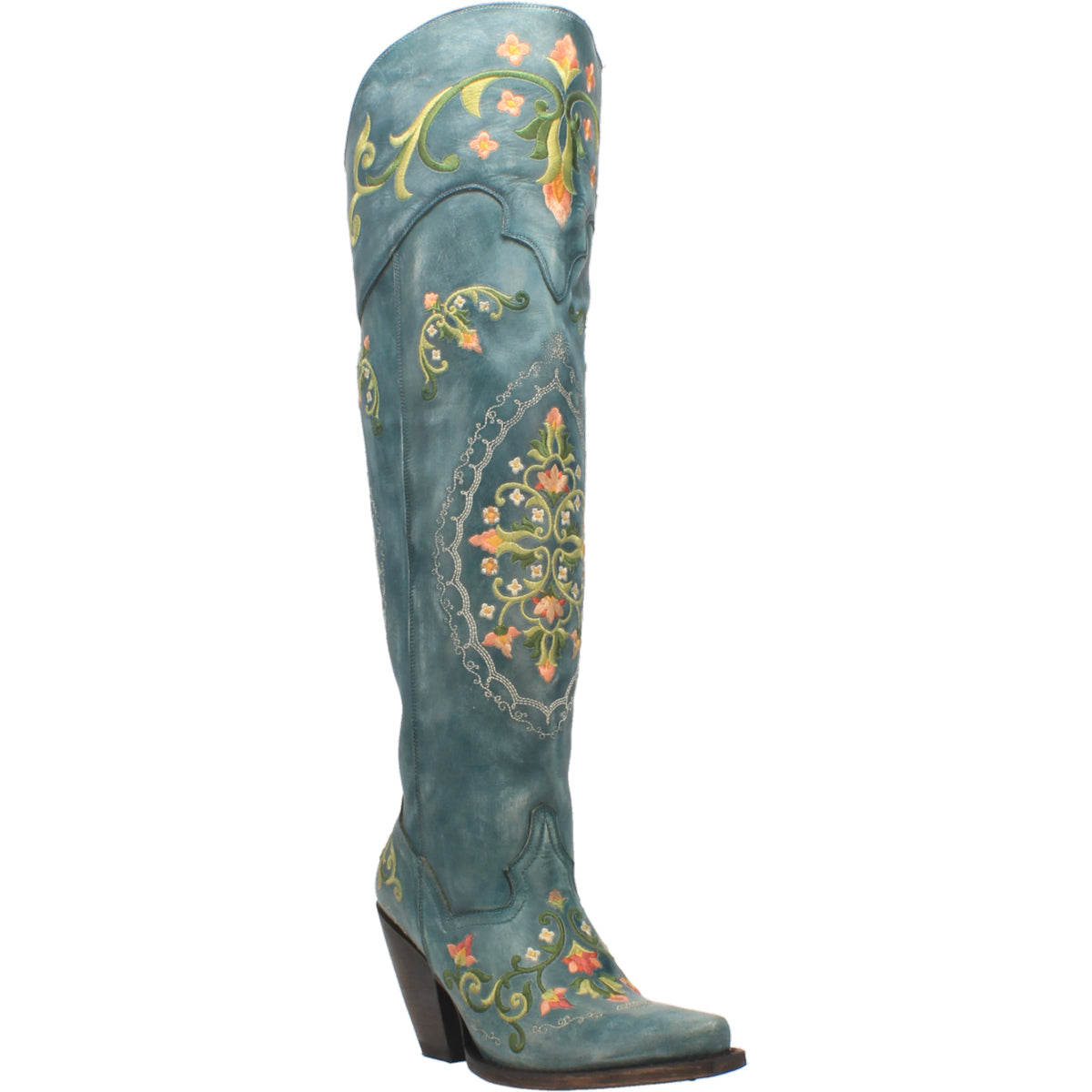 Dan Post Women's 20" Flower Child Turquoise Snip Toe Western Boot - Boots Etc product image