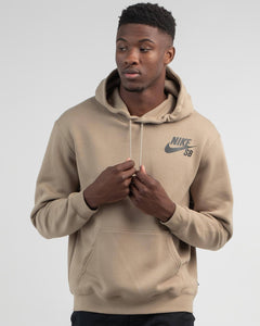 nike club hoodie in khaki stone