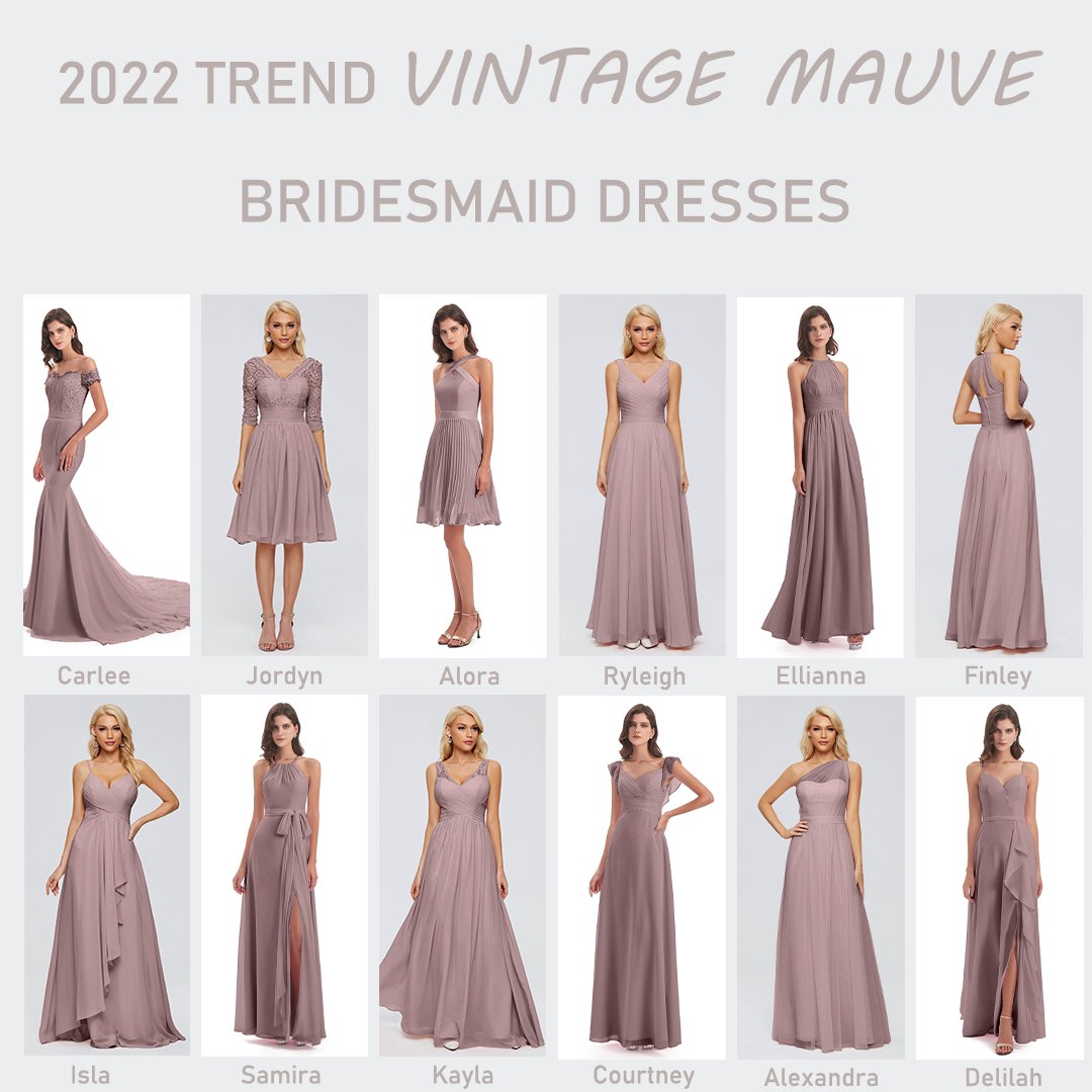 2022 Trending Vintage Mauve Bridesmaid Dresses | Cicinia