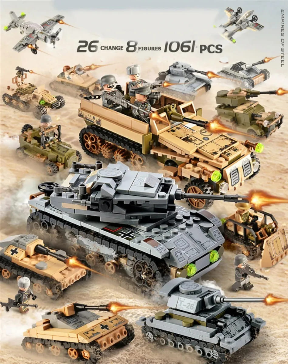 Blocos De Montar +1000 Peças Infantil Brinquedo Estilo Lego High-Tech Military