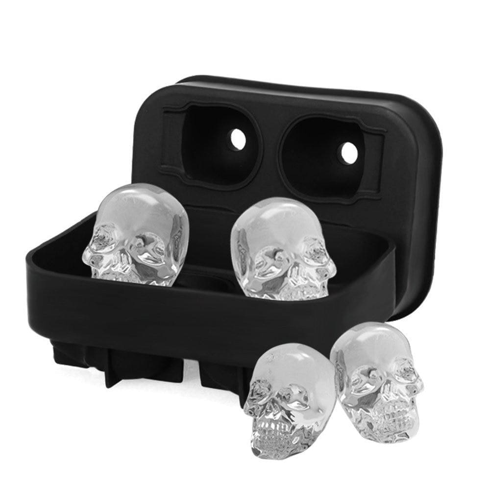 Molde de Silicone para Gelo Kit de Formas Caveira 3D White Skull