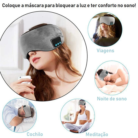 Máscara de Sono para Dormir Dream com Fone de Ouvido Bluetooth