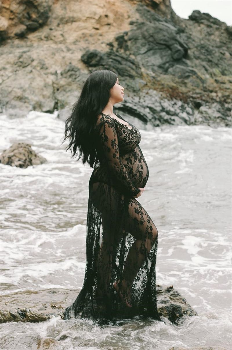 Vestido de Renda para Gestante Grávida Ensaio Fotografia