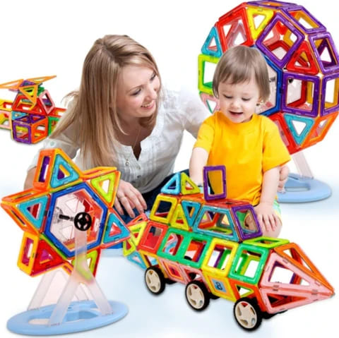 Blocos de Montar Magnéticos Brinquedo Educativo