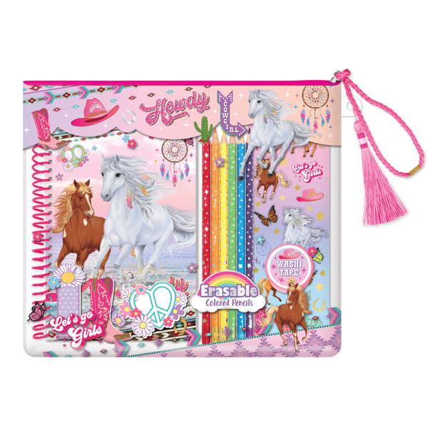 Three Cheers for Girls: Quilted Locking 192 Page Journal & Pen - Silver  with Rainbow Pen, Teens Tweens & Girls 6+ 