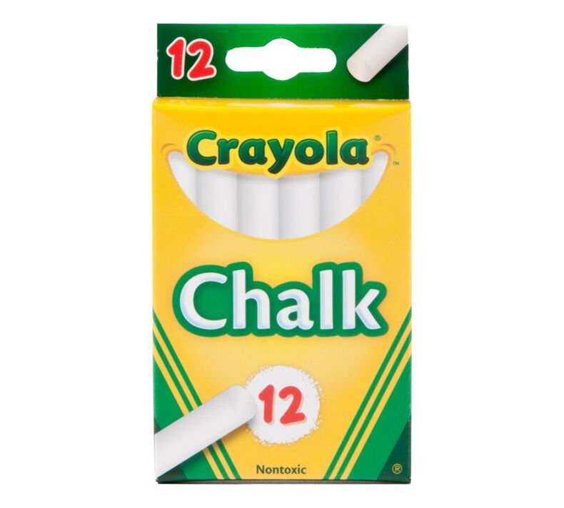 Crayola White Chalk, 18 Count Sidwalk Chalk, Chalkboard Supplies