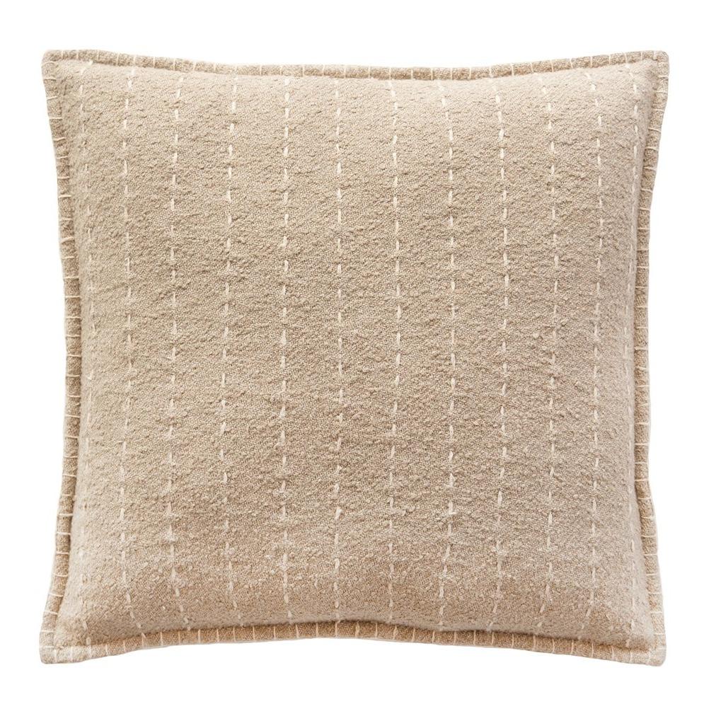 Home And Tower | Handwoven Taupe Throw Pillow