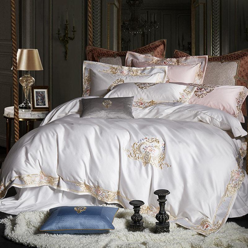 New 1000TC 100% Egyptian Cotton Royal Luxury Bedding Set King Queen Size  Embroidery - Queen / Palace Aqua