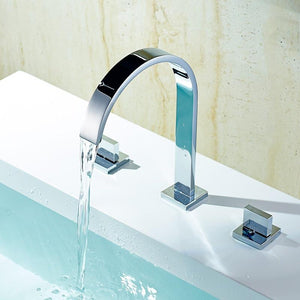 three hole bathroom sink faucet