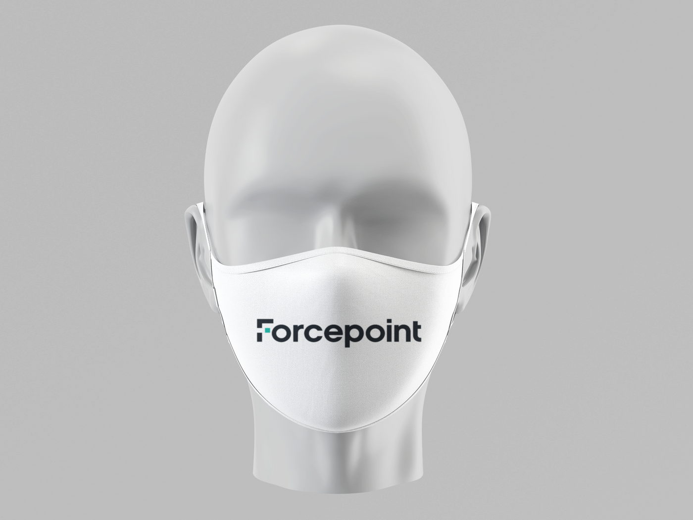 Download Adults White Printed Face Mask Forcepoint Logo Forcepoint
