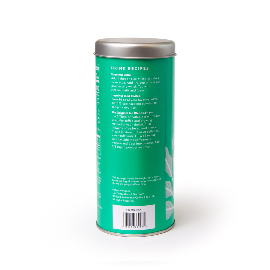 Hazelnut powder 8oz container - Back - Drink Recipes