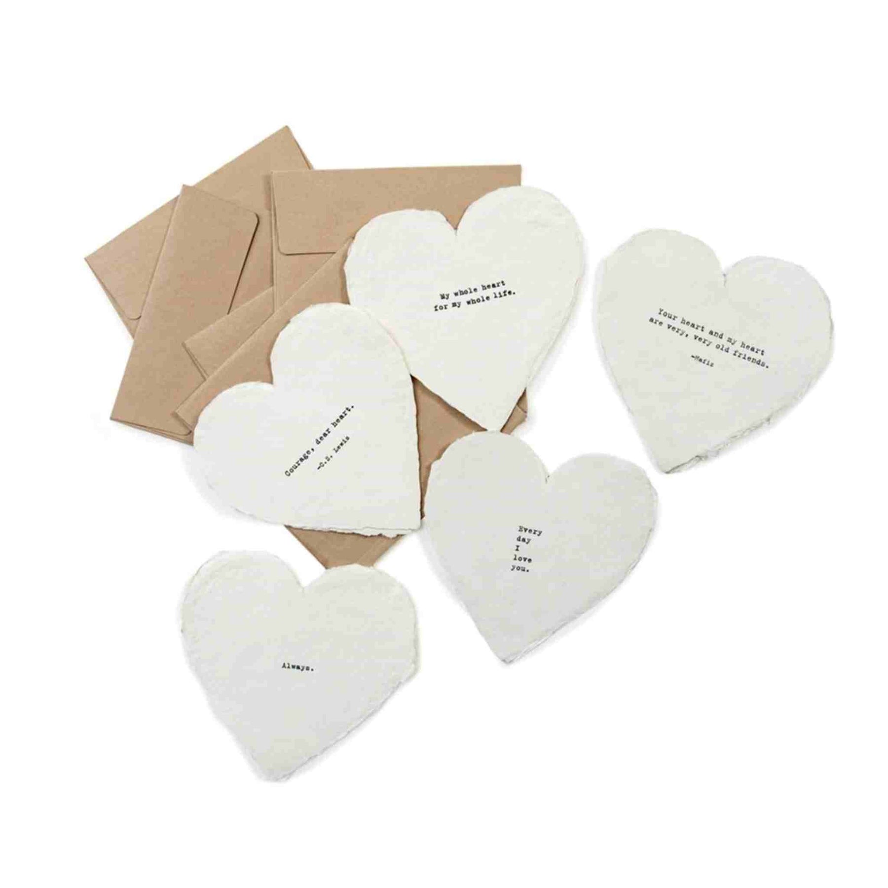 Mini Deckled Heart Cards & Envelopes - Xoxo