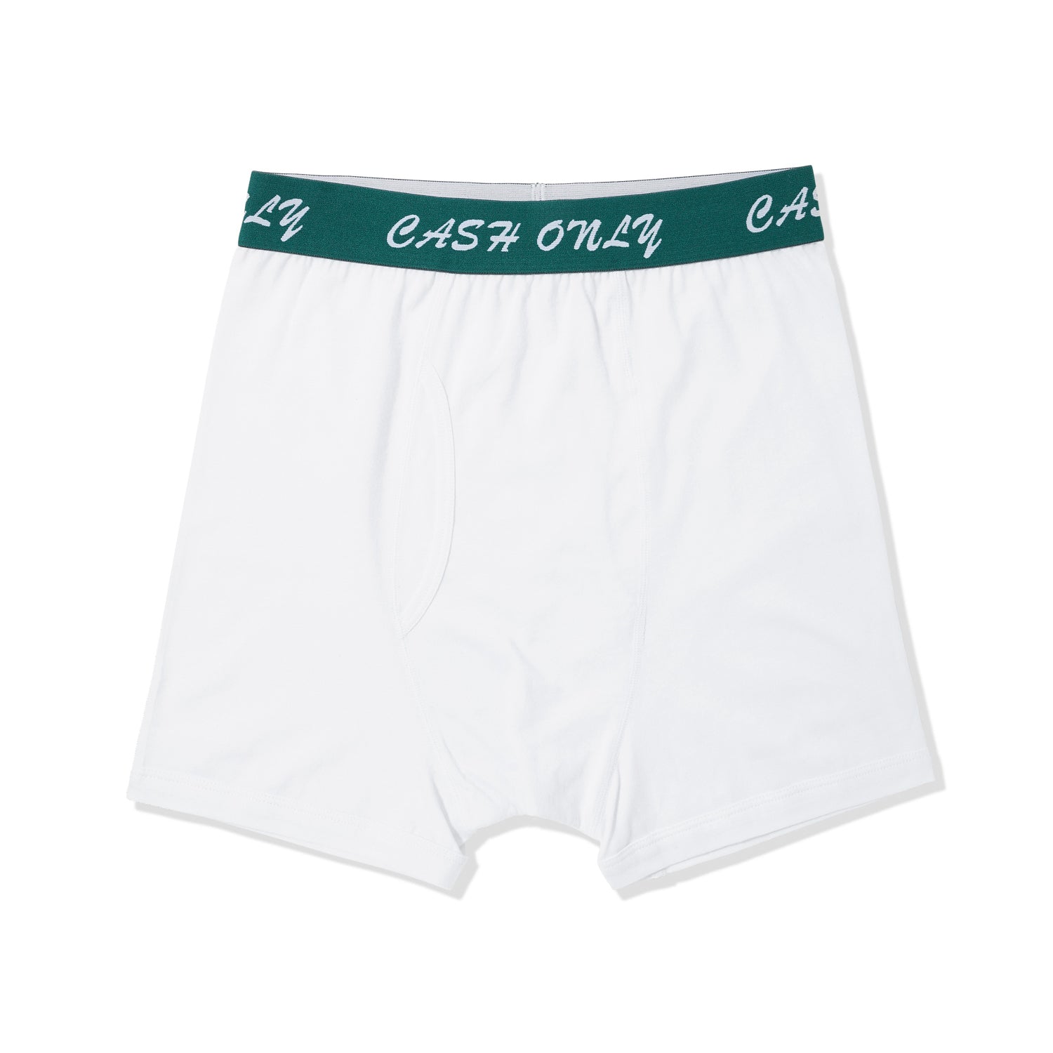 Cash Only Logo Boxer Briefs, White – Sunset Store Australia