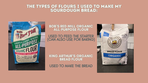 Types of flour used to create sourdough bread