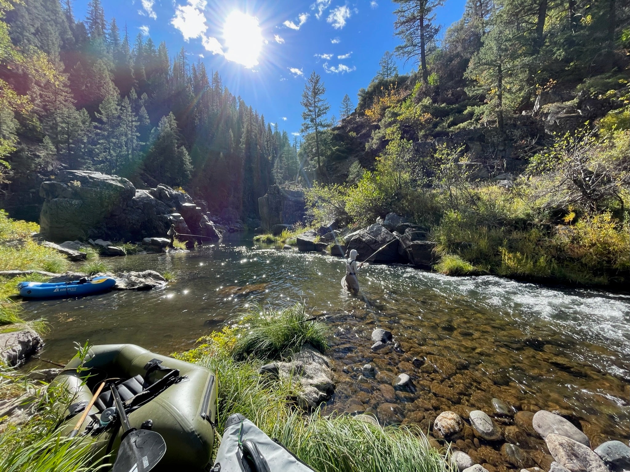 Fly fishing and packrafting