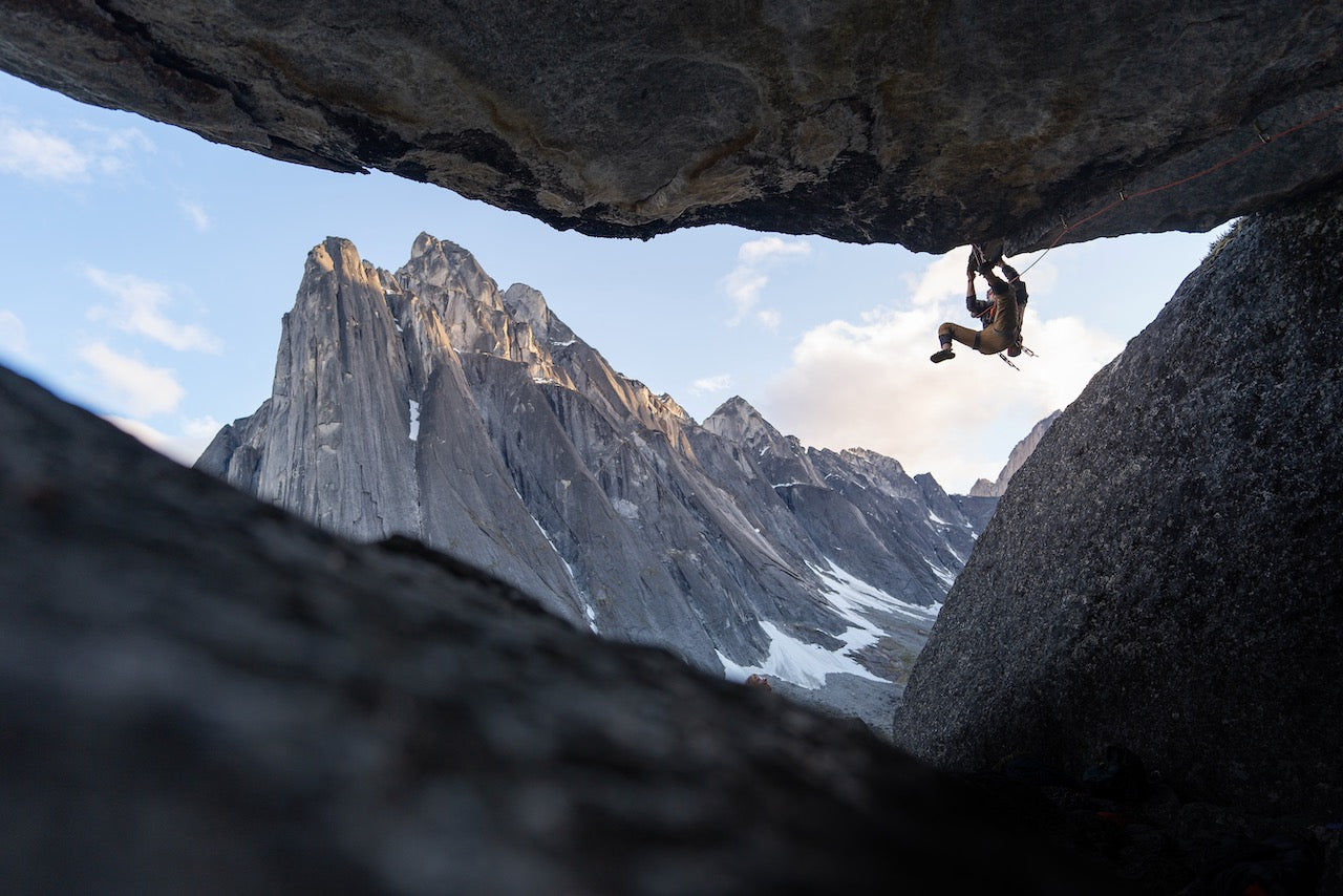 Rock climbing a route