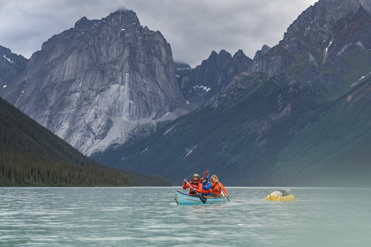 paddling the canoe and packraft