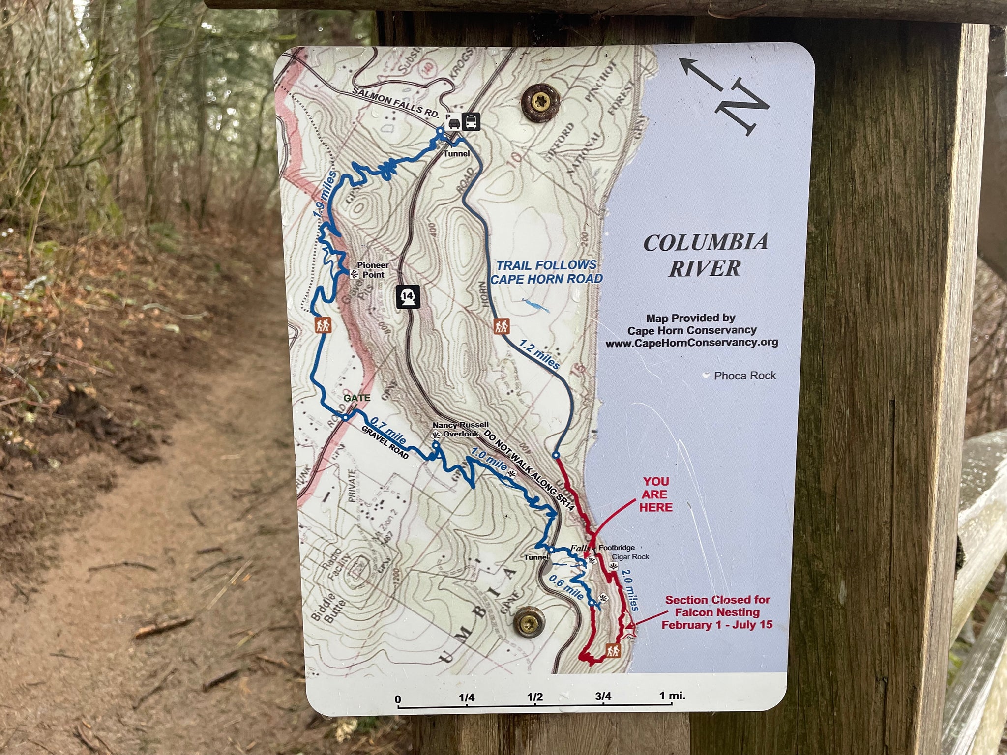 Cape Horn trail topo map