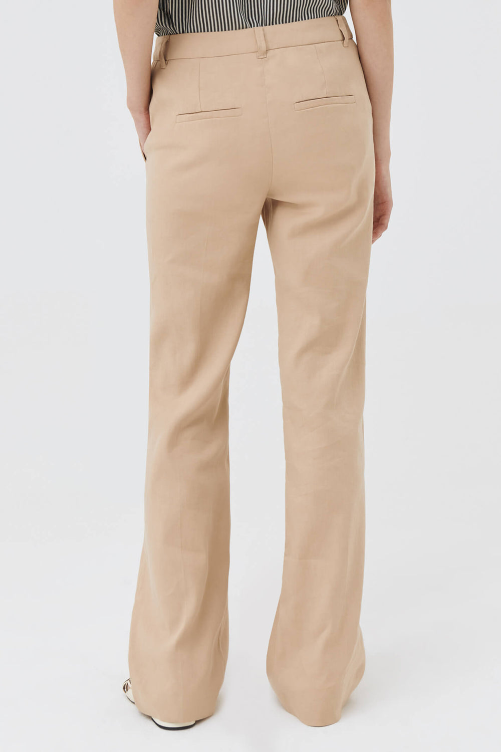 Marella Floria Faux Leather Trousers Size: Xl, Col: Natural Beige