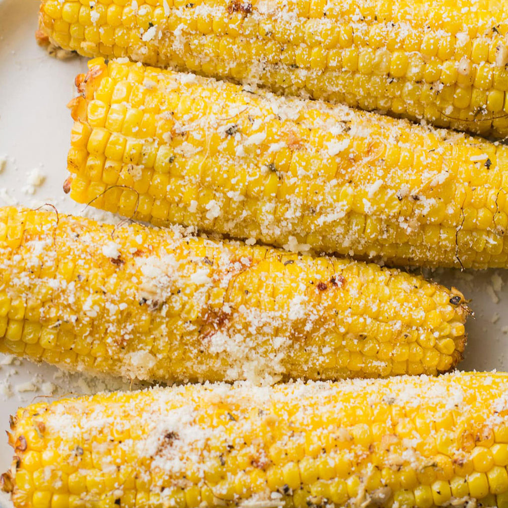 Balsamic Corn on the Cob with Garlic & Parmesan