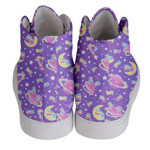 Load image into Gallery viewer, Saturn&#39;s Wish Purple women&#39;s hi-top sneakers [made to order]
