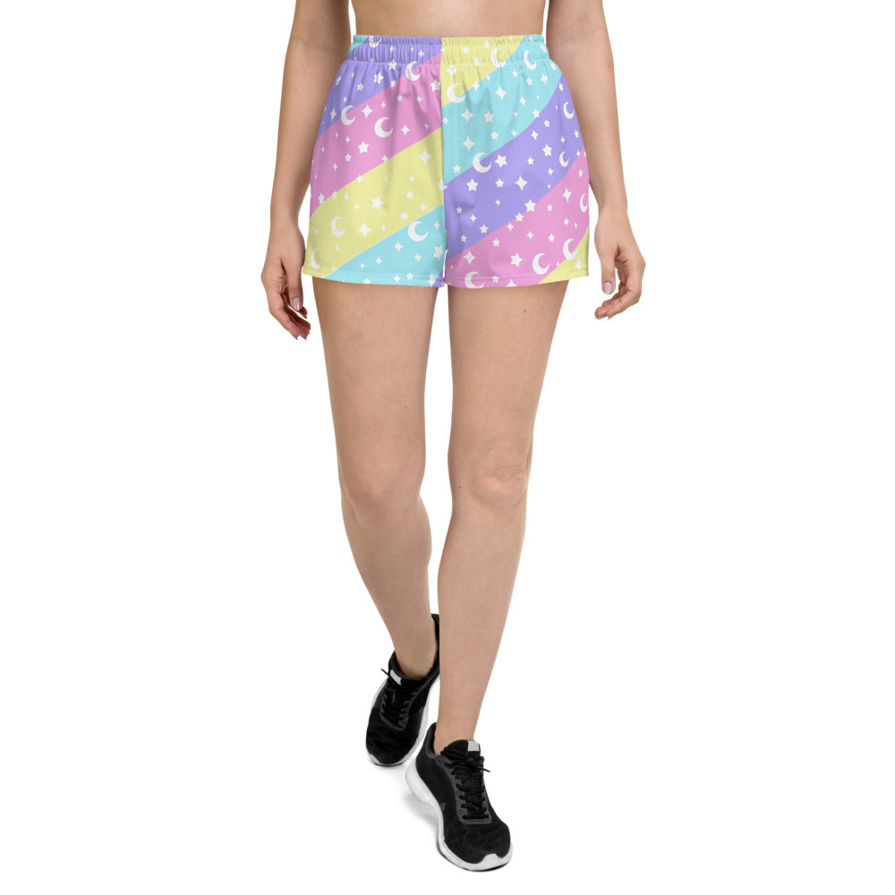 Cosmic Rainbow Women's Athletic Short Shorts