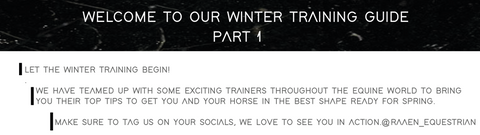 Winter training tip