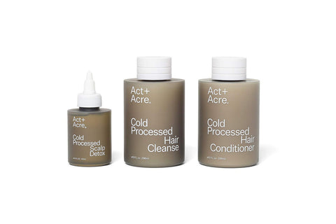 Act + Acre Cold Processed Cleanse shampoo & conditioner