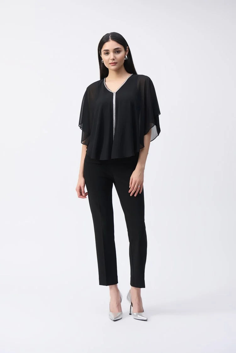 JOSEPH RIBKOFF CHIFFON PONCHO TOP