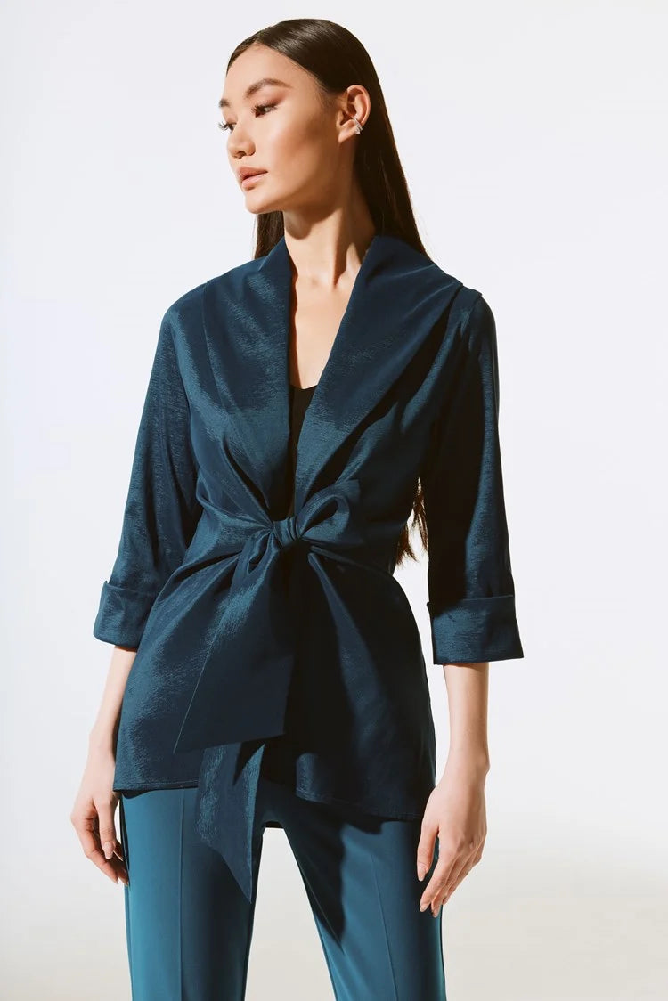 JOSEPH RIBKOFF STRETCH TAFFETA FRONT TIE COVER UP