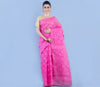 Handloom Jamdani Saree With all Body Work - Pink