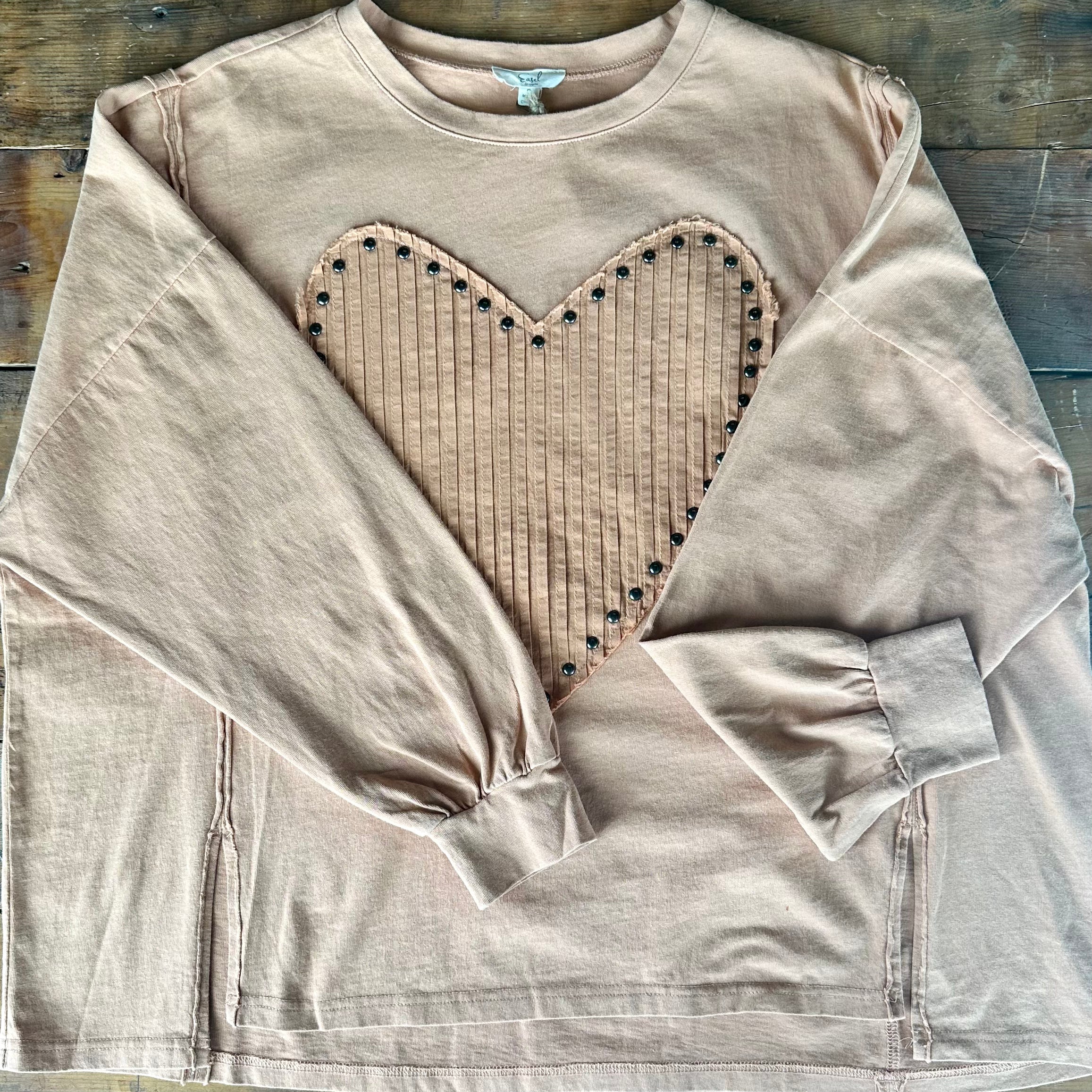 Long Sleeve Heart Front Top