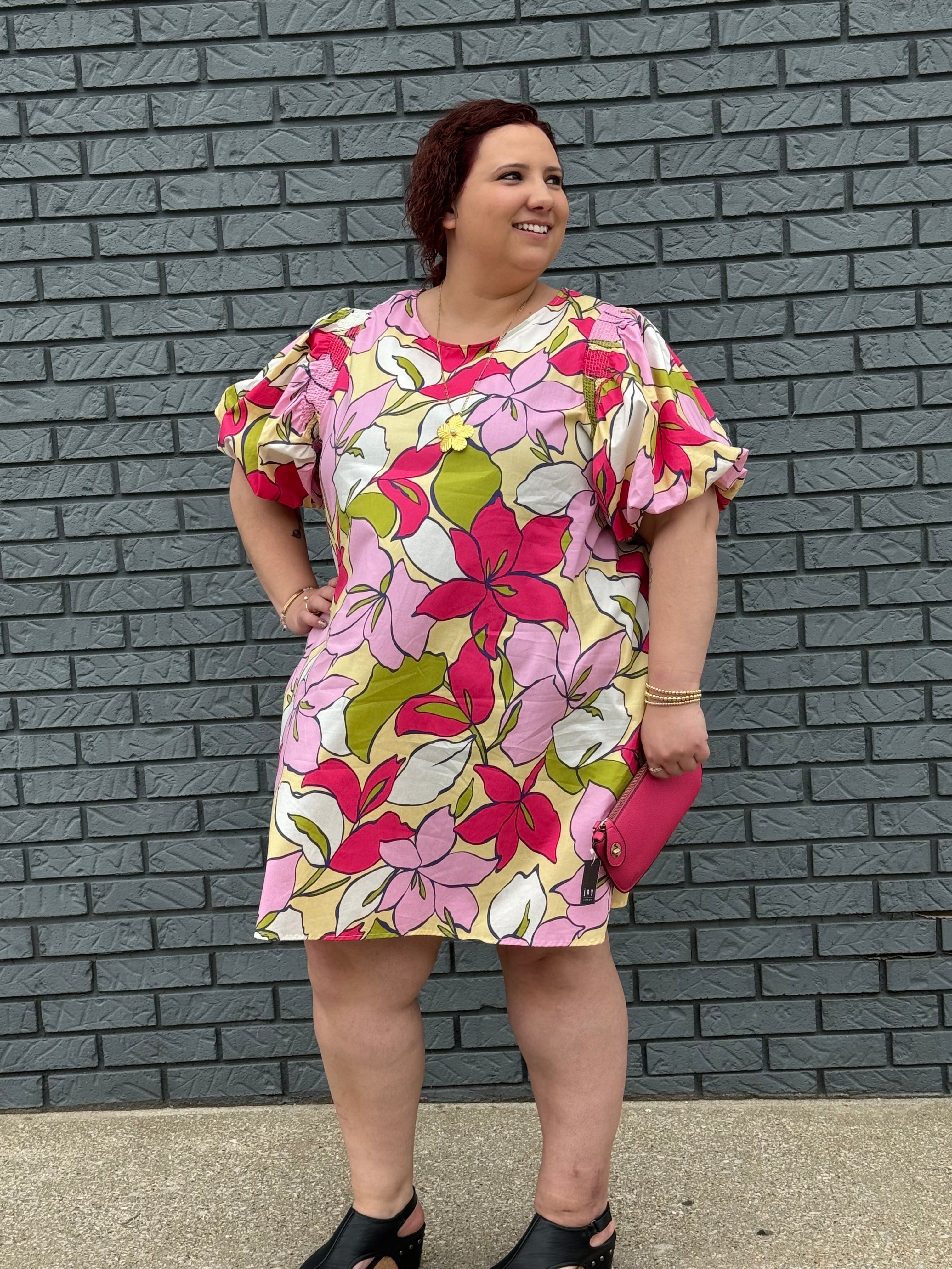 Bubble Sleeve A Line Dress