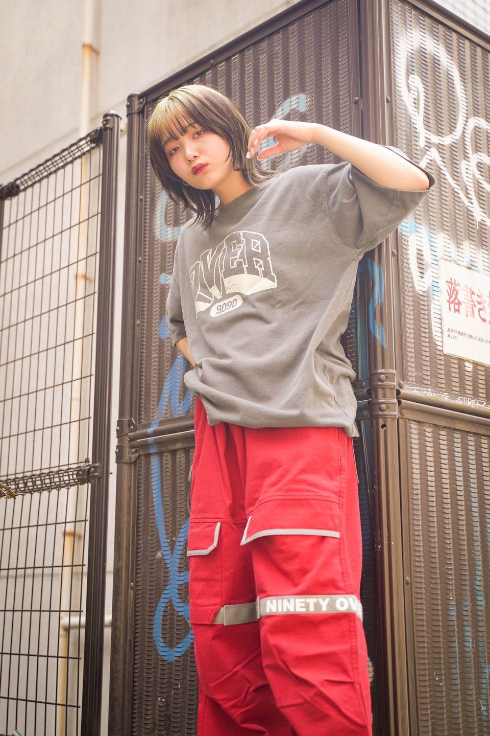 9090 × over print cargo pants - ワークパンツ