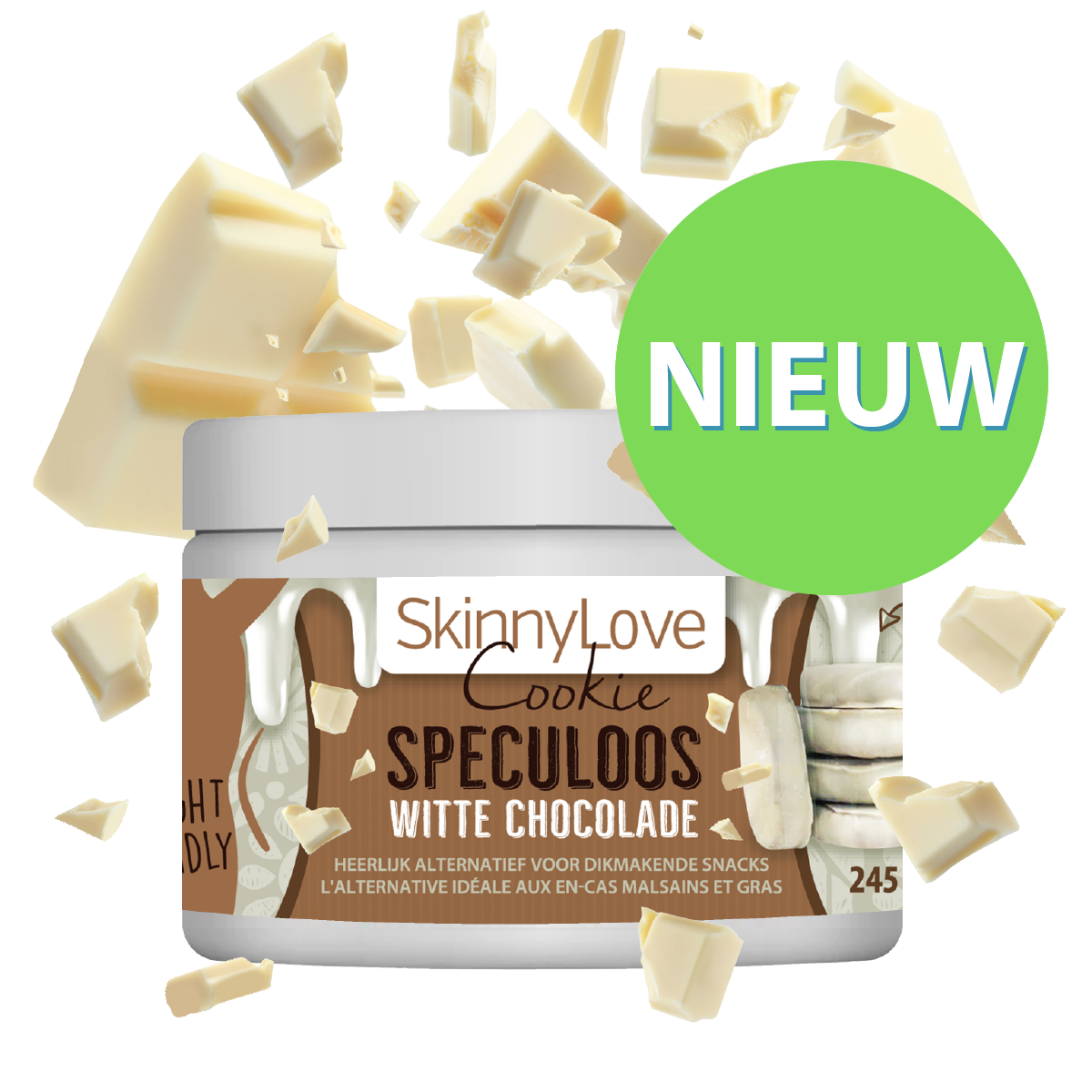 Hongerstillende witte chocolade speculooskoekjes - SkinnyLove Shop product image