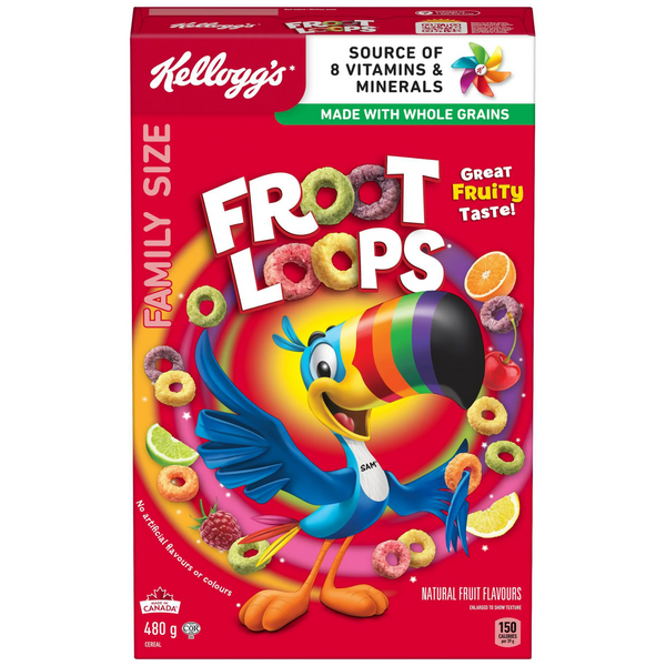 Kellogg's Froot Loops Cereal Family Size 480g - Campus&Co. Winnipeg