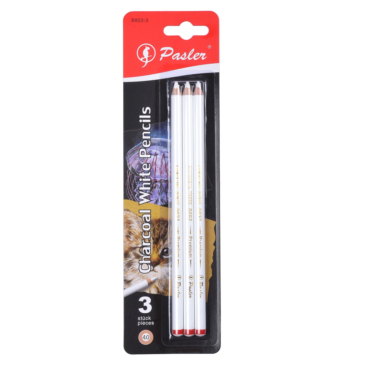 3 Pcs Pro White Charcoal Pencil Sets White Charcoal Wooden Pencils