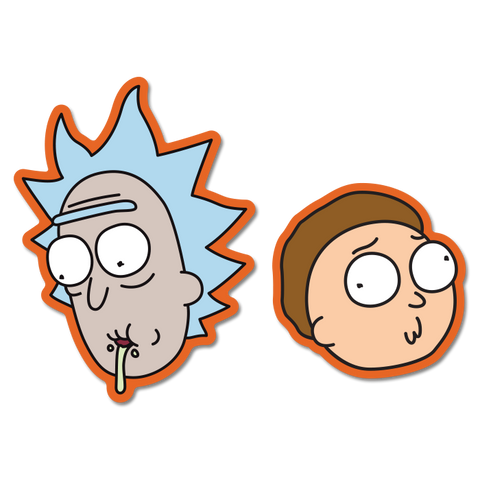 Rick and Morty Zoned Out Sticker Pair Burubado