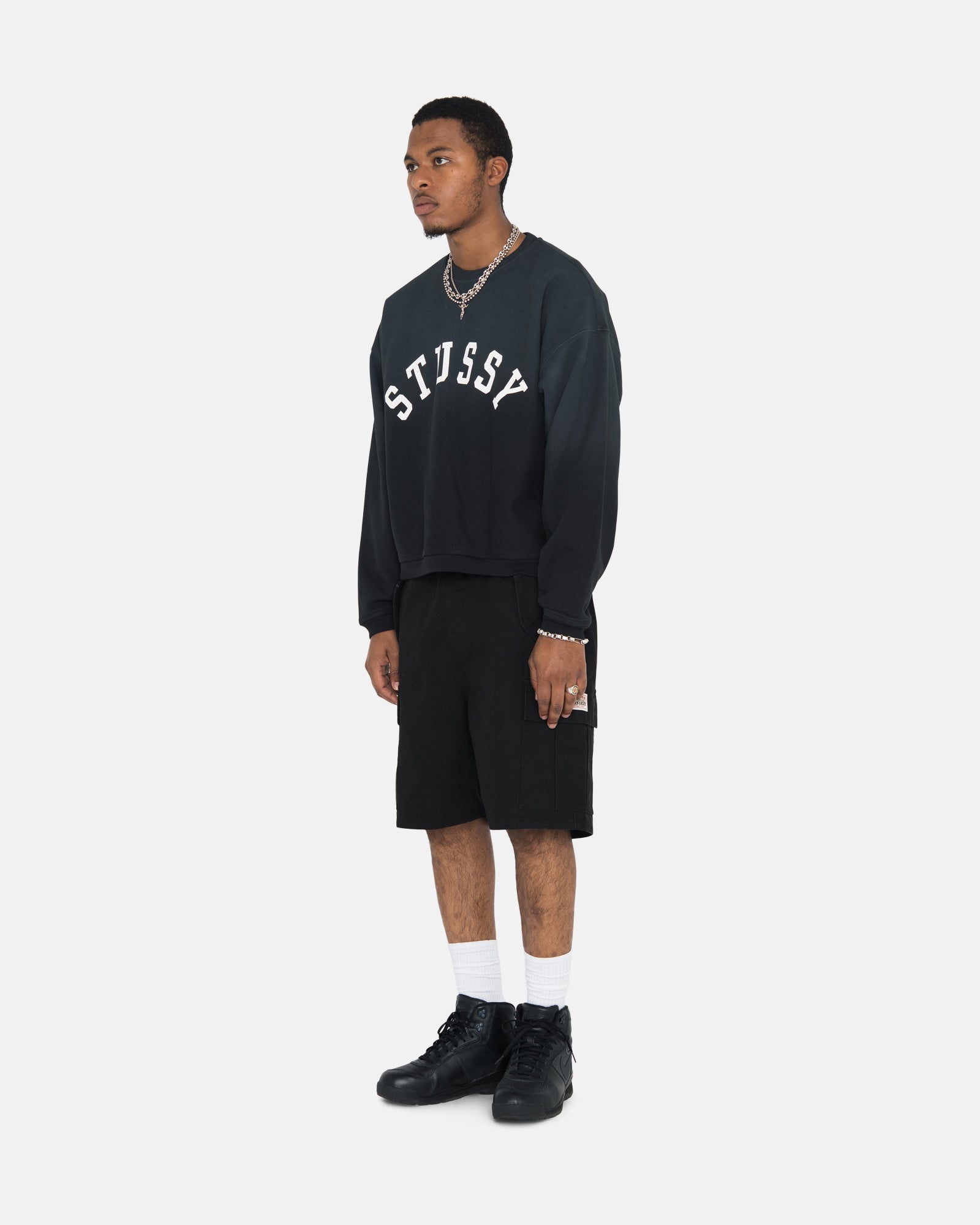 stussy 23新作完売品 SUN FADED OVERSIZED CREW-