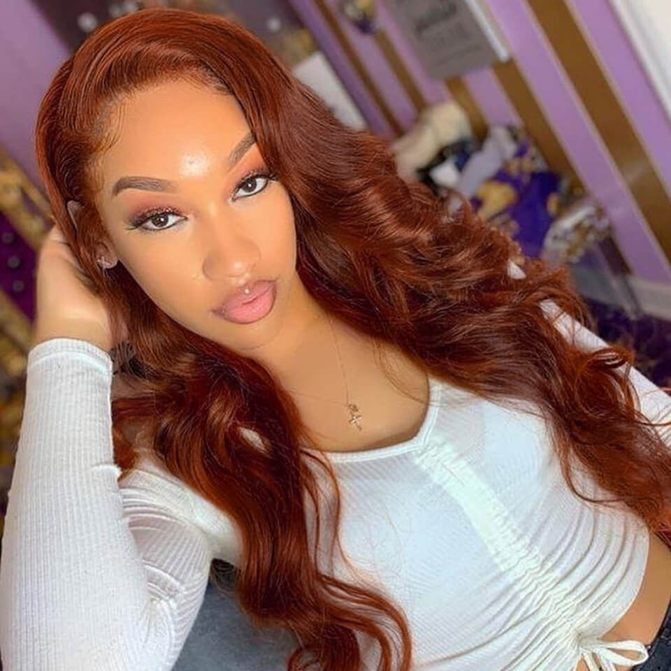 13x6 Auburn Brown Body Wave Lace Front Wigs HD Transparent Lace Front Wig  Human Hair with Baby Hair Chestnut Brown Colored Human Hair Wigs For Black  Women Brazilain Virgin Glueless Wigs Human