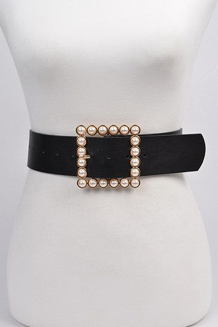 Gold Pearl Luxury Thick Faux Leather Waistband Belt For Girls Online ...