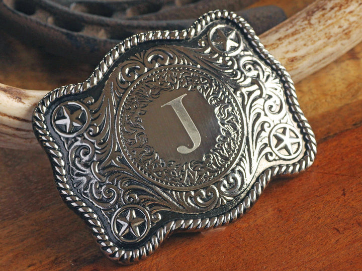 New Large Size Initial Letter V Western Cowboy Belt Buckle