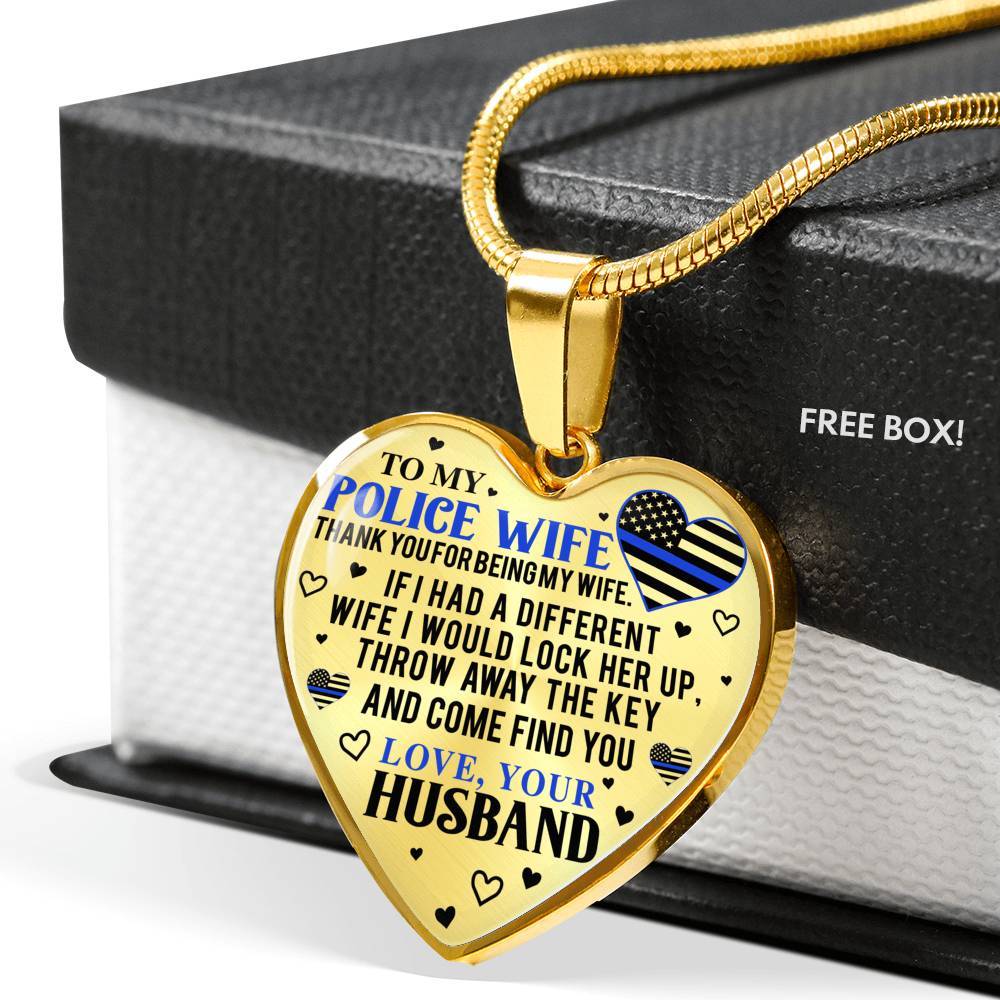 To My Police Wife Thank You Love Necklace Usa Made Teemandy Store