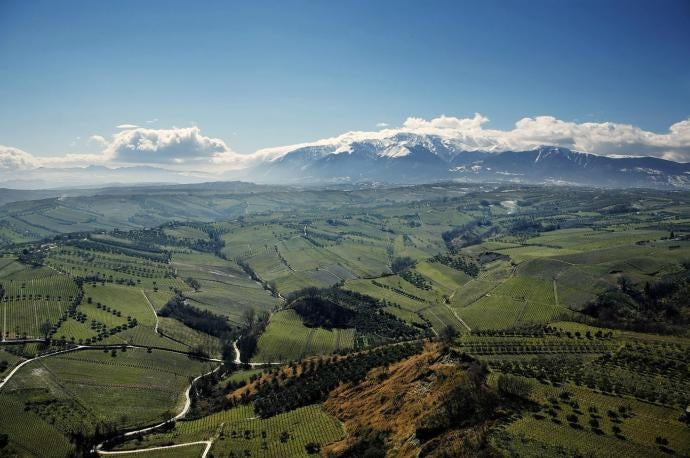 Beautiful Abruzzo Abruzzo landscape seen from the air