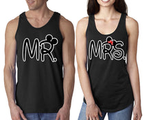 이미지를 갤러리 뷰어에 로드 , Mr Mrs  matching couple tank tops. Couple shirts, Black tank top for men, tank top for women. Cute shirts.
