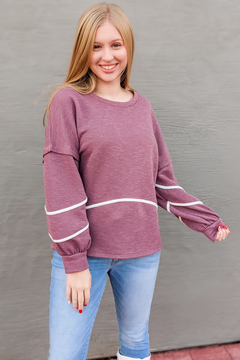 Cotton Piping Detail Pullover