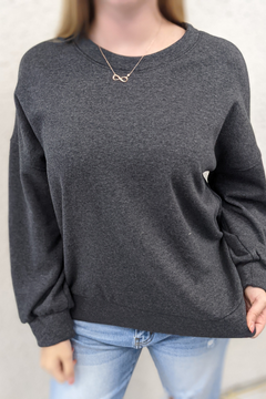 Round Neck Pullover - Charcoal