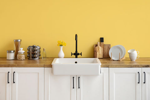 ALT="Yellow kitchen interior"