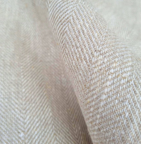 alt="Herringbone weave linen upholstery fabric"
